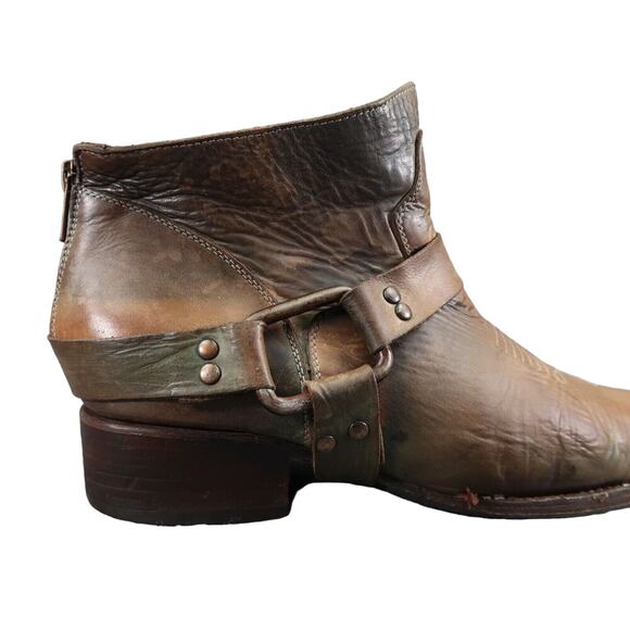 Freebird Boots Womens 10 Western Harness Zip Biker Distressed Leather FB-PLDIP - Picture 3 of 16